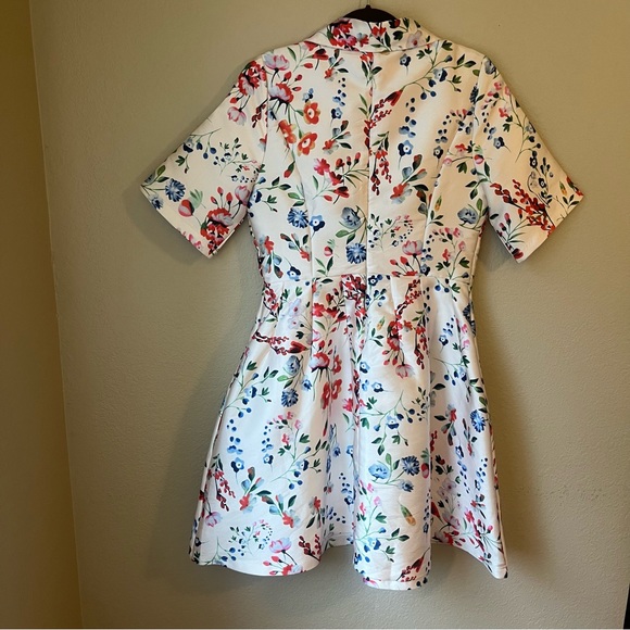 Beulah Floral Printed Short Sleeve Pleated Dress, Size Medium - Picture 5 of 5